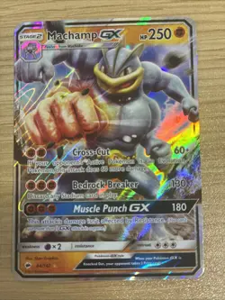 Pokemon TCG Machamp GX Full Art Ultra Rare Holo Card 64/147 Burning Shadows - Image 1
