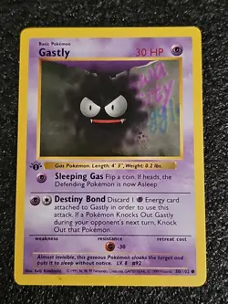 GASTLY 1st EDITION 1999 Pokemon Base Set Non-Holo Card #50/102 - Image 1
