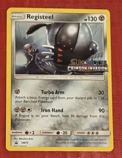 Registeel SM75 Prerelease Promo NM -Holo Pokemon Card- Crimson Invasion - Image 1