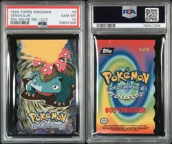 1999 TOPPS POKEMON THE MOVIE DIE-CUT PSA 10 VENUSAUR #03 LOW POP - Image 4