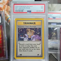 Pokemon TCG Imposter Oak's Revenge PSA 7 1st Edition Team Rocket 76/82 2000 - Image 1