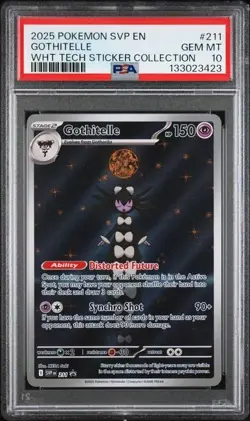 2025 Pokemon White Flare SVP 211 Gothitelle Tech Sticker Promo IR PSA 10 - Image 1