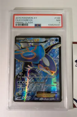 2015 Pokemon XY Kyogre EX #148 Primal Clash- PSA 7 - Image 2