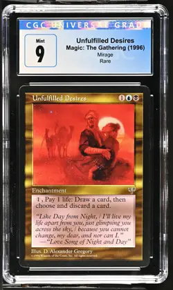 UNFULFILLED DESIRES Mirage Rare Reserved List CGC 9 MTG [Nostalgium] - Image 1