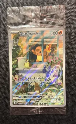 Pokemon SEALED Charmander 044 SVP Obsidian Flames ETB Full Art Holo Promo Card - Image 1
