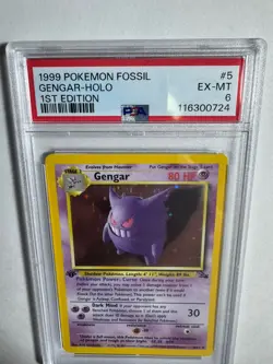 1999 POKEMON FOSSIL 1ST EDITION #5 GENGAR-HOLO PSA 6 EX-MINT - Image 3