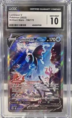 Pokemon TCG Lumineon V 156/172 Alternate Art, Brilliant Stars | CGC 10 Graded - Image 1