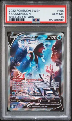 Pokemon Brilliant Stars Lumineon v Alternate Full Art #156/172 PSA 10 Gem Mint - Image 1