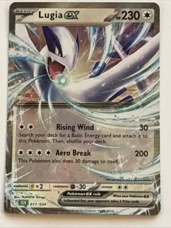 Pokemon TCG Lugia EX Holo Trading Card 017/034 CLV Classic NM - Image 1