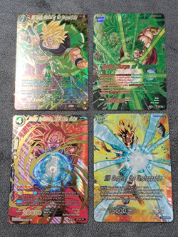 Dragon Ball Super Card Game Lot of 4 (Masters) SS Broly, SS Gogeta, SSG Son Goku - Image 1