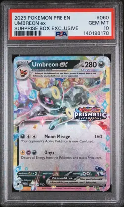 2025 POKEMON PRE EN-PRISMATIC EVOLUTIONS #060 UMBREON EX PSA 10 - Image 1