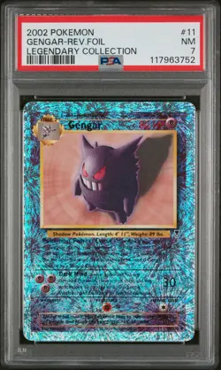 2002 POKEMON LEGENDARY COLLECTION #11 GENGAR-REVERSE FOIL PSA 7 - Image 1