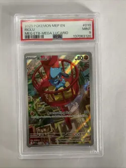 2025 Pokemon Riolu MEP 010 Mega Evolutions Black Star Promo PSA 9 - Image 1