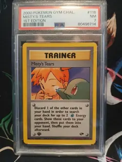 2000 Pokemon Gym Challenge 1st Edition Misty's Tears 118/132 PSA 7 NM - Image 1