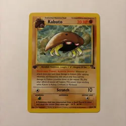 Pokemon TCG Kabuto 1st Edition 50/62 Non-Holo Fossil Set 1999 Lightly Played - Image 1