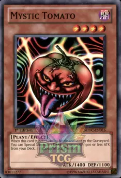 1st Ed Mystic Tomato SDDC-EN016 Yugioh - Image 1