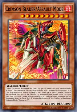 Yugioh BPRO-EN008 - Crimson Blader/Assault Mode - Super Rare - Image 1