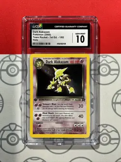 NEW CGC 10 1st Edition HOLO Dark Alakazam 1/82 Gem Mint Pokemon Team Rocket 2109 - Image 1