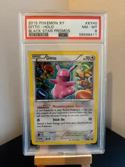 Ditto XY40 Holo Black Star Promo Pokemon TCG Cards 2015 XY PSA 8 - Image 1