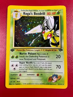 Koga's Beedrill 9/132 Gym Challenge Holo First Edition Pokemon Card - Image 1