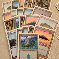 100+ Basic Lands Plains island swamp mountain forest White Bordered OLD HP /used - Image 5