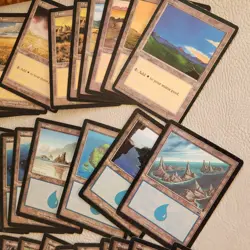 100+ Basic Lands Plains island swamp mountain forest OLDSCHOOL HP Condition MTG - Image 2