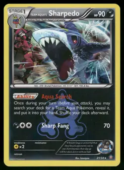Team Aqua's Sharpedo Holo 21/34 Double Crisis Pokemon - Image 1