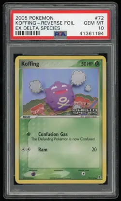 2005 Pokemon EX Delta Species Koffing Reverse Holo #72 PSA 10 Gem Mint - Image 1