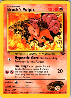 Brock’s Vulpix 37/132 G2: Gym Challenge Uncommon - LP - Image 1
