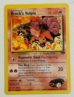 Brock's Vulpix 37/132 Uncommon Pokemon Gym Challenge Unlimited WOTC LP 2000 - Image 1