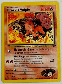 Brock's Vulpix 37/132 Uncommon Pokemon Gym Challenge Unlimited WOTC LP 2000 - Image 2