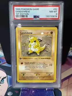 Pokemon TCG Sandshrew Base Set 1st Edition Shadowless Card 62/102 - Image 1