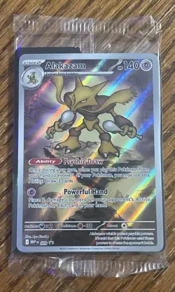 Pokemon TCG Alakazam 009 Mega Evolution Black Star Promo Holo Sealed NM Card - Image 1