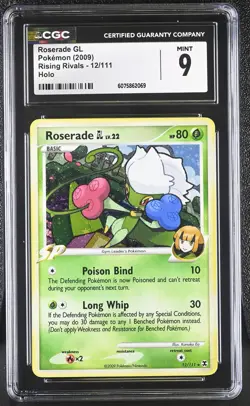 CGC 9 MINT Roserade GL 2009 Rising Rivals 12/111 Holo Pokemon Card - Image 1