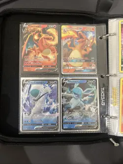 Pokemon Cards With Red And White Binder (130 Pokemon Cards) - Image 4
