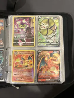 Pokemon Cards With Red And White Binder (130 Pokemon Cards) - Image 5