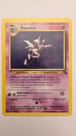 Pokemon TCG Haunter Fossil Unlimited Rare Non-Holo Card 21/62 - Image 1
