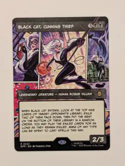 Magic: The Gathering MTG Spider-Man #222 Black Cat, Cunning Thief (Borderless) - Image 1