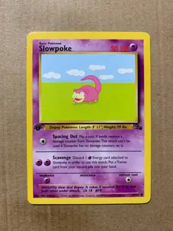 1st Edition Slowpoke 55/62 Fossil Set - Common Pokemon Card - NM/Mint - Image 1
