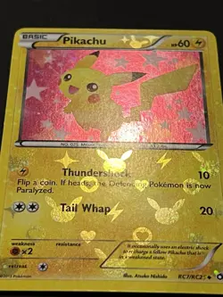 Pikachu Pokemon TCG RC7/RC25 Radiant Collection Holo 2013 Legendary Treasures - Image 2