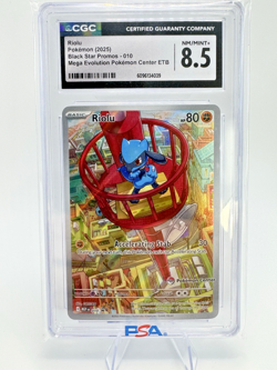 Riolu Pokemon Black Star Promo 010 Mega Evolution Pokemon Center ETB Graded 8.5 - Image 1