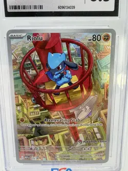 Riolu Pokemon Black Star Promo 010 Mega Evolution Pokemon Center ETB Graded 8.5 - Image 3