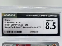 Riolu Pokemon Black Star Promo 010 Mega Evolution Pokemon Center ETB Graded 8.5 - Image 4