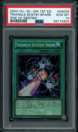 Triangle Ecstasy Spark PSA 10 Gem MINT Rise Of Destiny 1st Ed RDS-EN039 Yugioh - Image 1