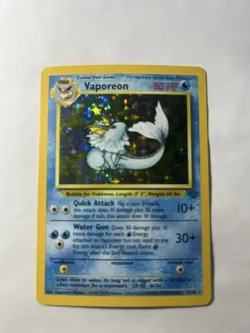 Pokemon TCG Vaporeon Holo Rare Card 12/64 Jungle 1999 Vintage - Image 1