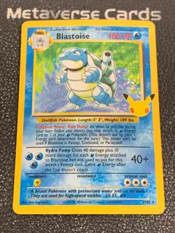 2021 Pokemon SWSH Celebrations Classic Base Set Holo Blastoise TAG 10 . #2/102 - Image 1