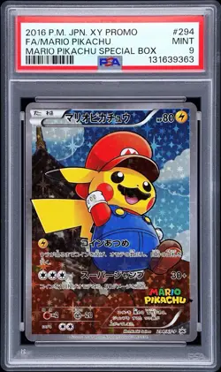 PSA 9 MARIO PIKACHU 294/XY-P | Poncho Full Art Japanese Graded Pokemon Card - Image 1
