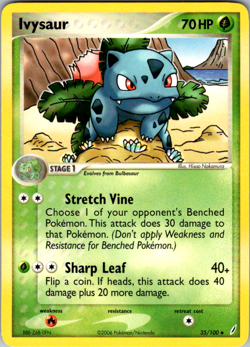 Ivysaur 35/100 EX Crystal Guardians Uncommon Vintage Pokemon TCG Card - Image 1