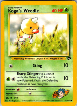 Pokemon TCG Cards Koga's Weedle 82/132 Gym Challenge NM - Image 1