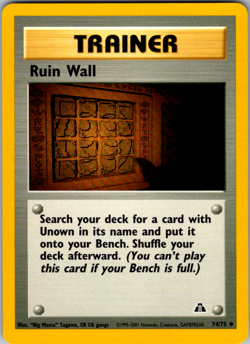 Ruin Wall 74/75 Neo Discovery Uncommon WOTC 2000 Vintage Pokemon TCG Card - Image 1